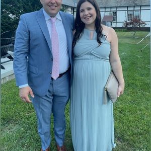 Sage Green ASOS Maternity Bridesmaid Dress